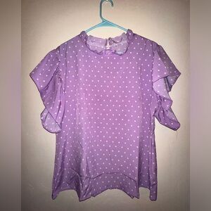 Amazon Essentials- women’s lavender blouse with white hearts- size XXL